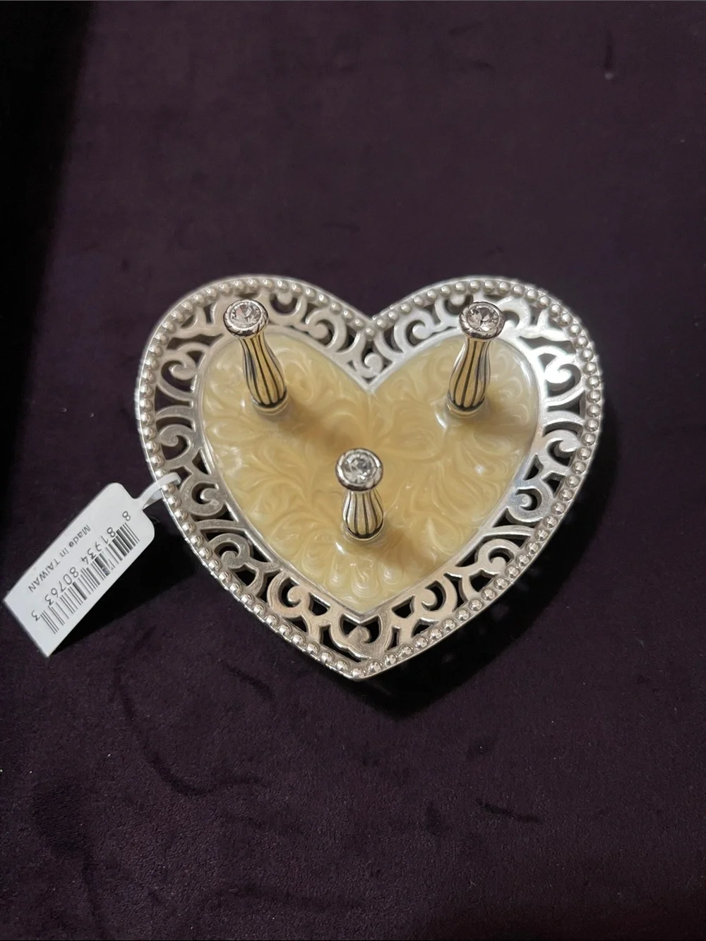 Brighton Lace Daisy 3 ring jewelry dish NWT